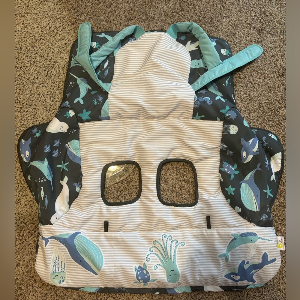 Go by Goldbug Gray and Teal Ocean Shopping cart High chair Cover